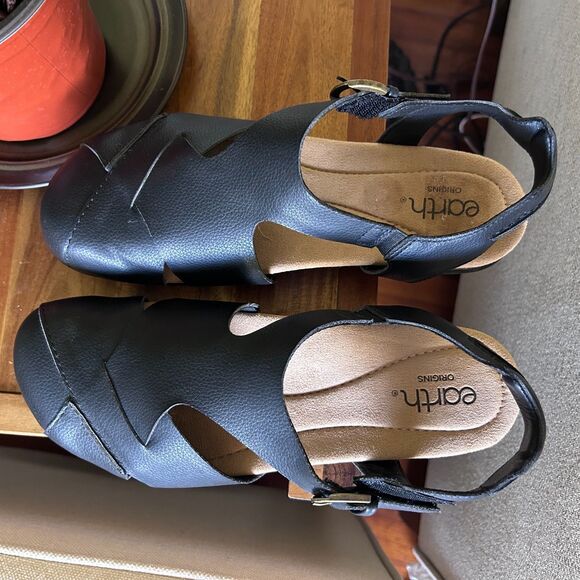 Earth Origins Women’s Black Slingback Sandals Size 11 Comfort Walking - Picture 3 of 7